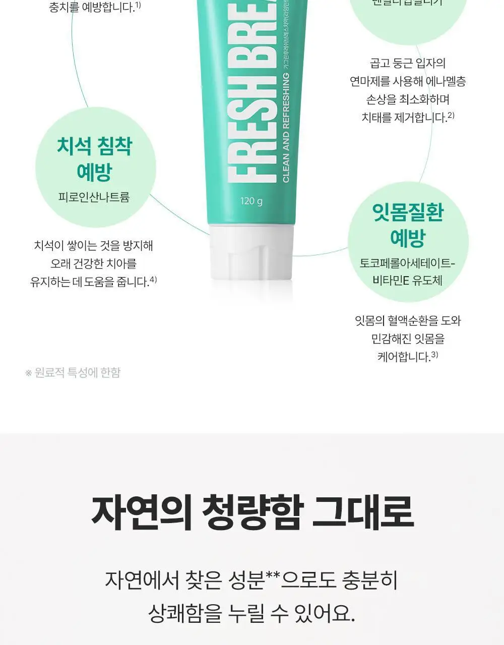 [불소포함] 가그린 라임민트 치약 120g 상세페이지 10